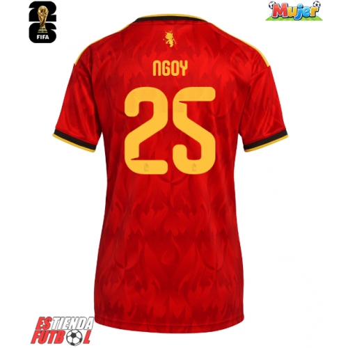 Bélgica Nathan Ngoy #25 Primera Equipación Mujer Mundial 2026 Manga Corta